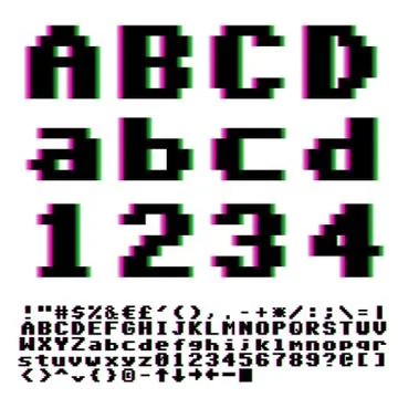 Pxiel font Stock Illustration