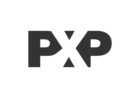 PXP logo design. Initial letter P X P bold font style for tech startups, co.. Stock Illustration