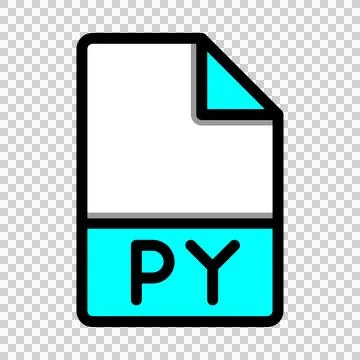 Py file type format icon. extension document files icons symbol.  Illustrazione stock