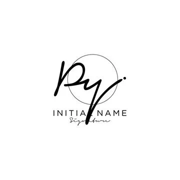 PY Initial handwriting logo design Stock Illustration
