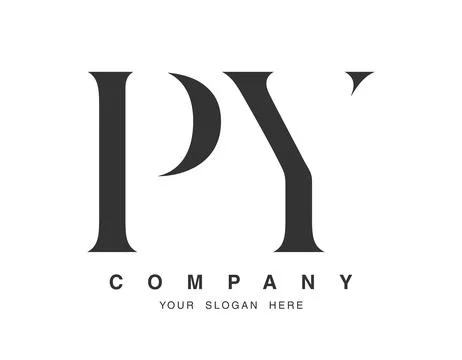 PY logo design. Initial letter p and y serif font style. Creative classic c.. Stock Illustration