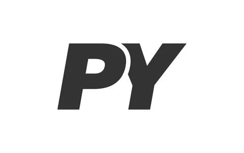 PY Techno Editable Font Logo For Corporate Branding. Bold, Futuristic Desig.. Illustrazione stock