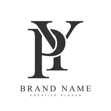 PY trendy logotype template. Initial letter p and y classic font style. Cre.. Stock Illustration