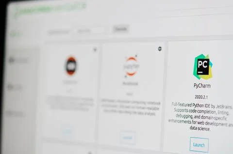 Pycharm in Python 3 platform Stock Photos