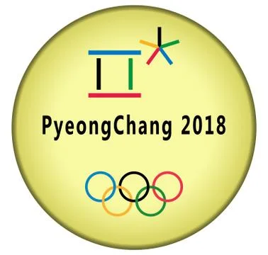 PyeongChang-2018 Gold button Stock Illustration
