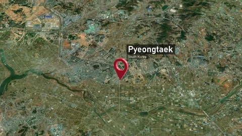 Pyeongtaek City Map Zoom (South Korea) f... Stock Video Pond5