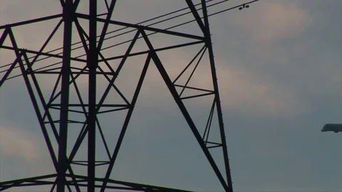 Pylon and sky framing Stock Footage 70715878