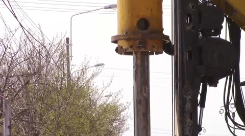 Pylon boring machine drilling Video stock 49544103
