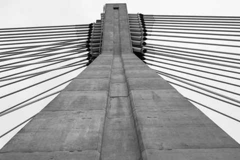 Pylon of cable-stayed bridge Stock Photos