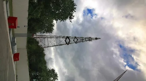 Pylon in the dramatic sky. vertical timelapse. 動画素材 8833447