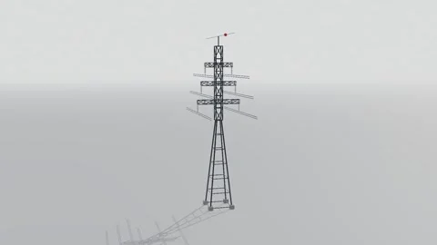 Pylon energy 3d loop white background 3D animation seamless loop 스톡 동영상 341849134