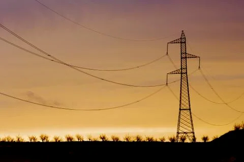 Pylon silhouette Foto stock