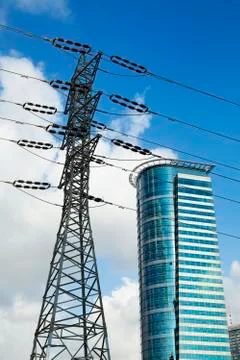 Pylon &amp; skyscraper Stock Photos