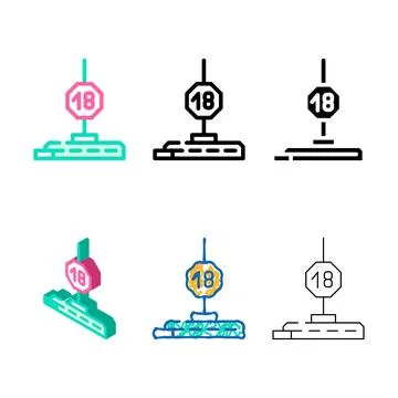 Pylon for striptease color icon types vector Stock Illustration