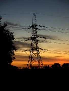 Pylon at Sunset Stock Photos