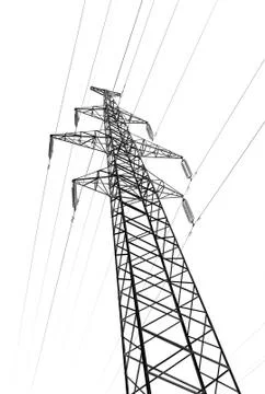 Pylon tower isolated white Stock Photos
