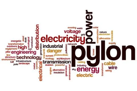 Pylon word cloud Stock Illustration