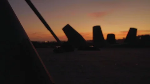 Pylons on Pier Stock Footage 128254117