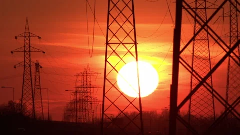 Pylons Sunset 動画素材 148311908