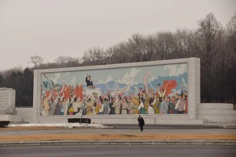 Pyongyang Mural 写真素材