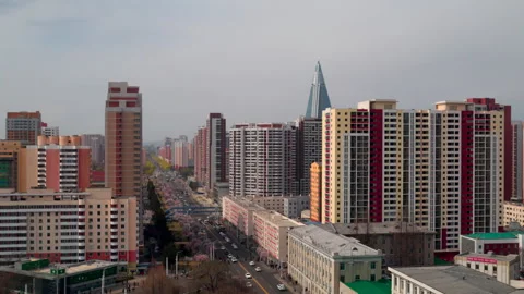 Pyongyang, North Korea - 04 06 2026: Cherry Blossom Blooming in Pyongyang Stock Footage 341757410