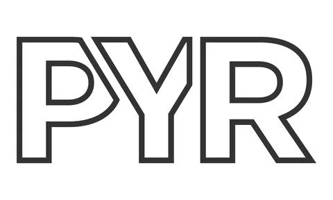 PYR logo design template with strong and modern bold text. Initial based ve.. 스톡 일러스트