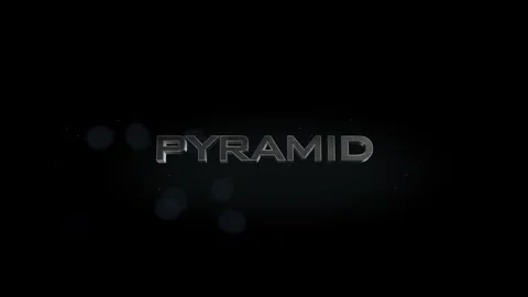 Pyramid 3D title metal text on black alpha channel background Stock Footage 256914803
