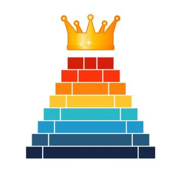 Pyramid  8 steps to success Stock Illustration