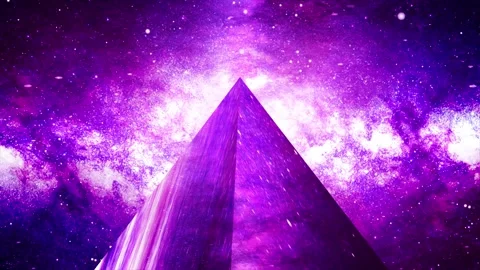Pyramid with abstract galaxy background effect Video stock 279952709
