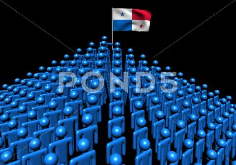 Pyramid of abstract people with panama flag illustration Stock Illustration