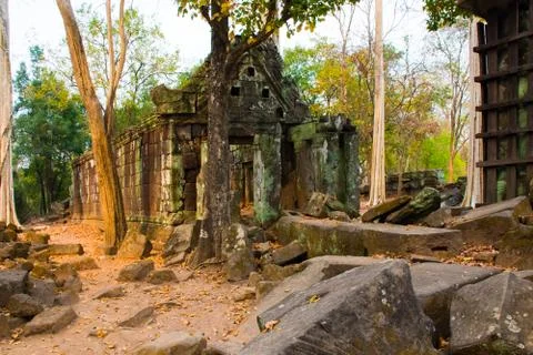 Pyramid of ancient complex Koh Ker, Cambodia Stock Photos