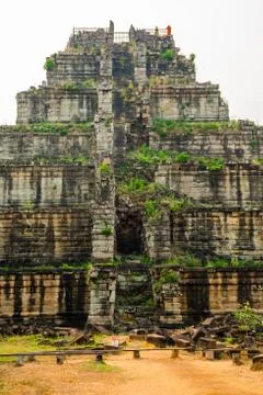 Pyramid of ancient complex Koh Ker, Cambodia Stock Photos