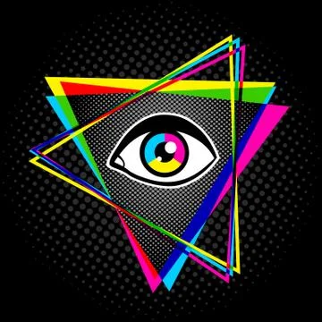 Pyramid and eye Stock Illustration