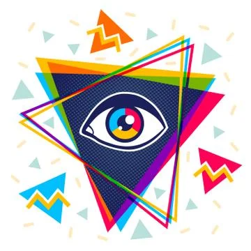 Pyramid and eye. Stock Illustration
