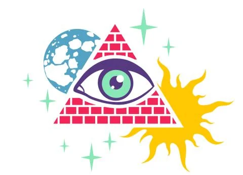 Pyramid and eye Illustrazione stock