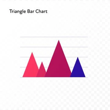 Pyramid bar chart isolated on white to transparent background. Stock Illustration