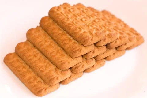 Pyramid of biscuits, on white Stock Photos