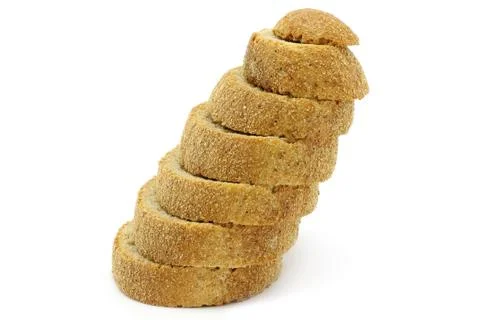 Pyramid of bread pieces close-up Stock Photos