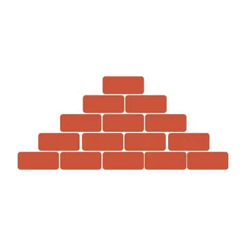 Pyramid, brick wall. Colored icon. Vector illustration isolated on white back Illustrazione stock