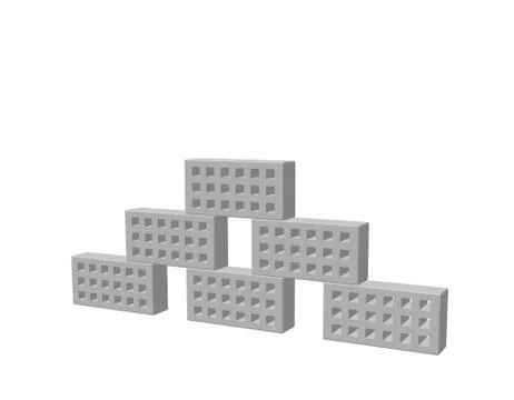 Pyramid of bricks. Isolated on white background.3D Vector illustration. 스톡 일러스트
