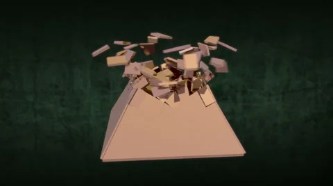 Pyramid built from parts.Alpha matte Stock Footage 46494639
