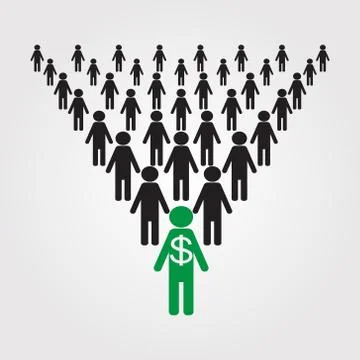 Pyramid business scheme, vector illustration, one in a million. Stock-Illustration