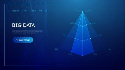 Pyramid business technology background. Tech vector triangle abstract background イラスト素材