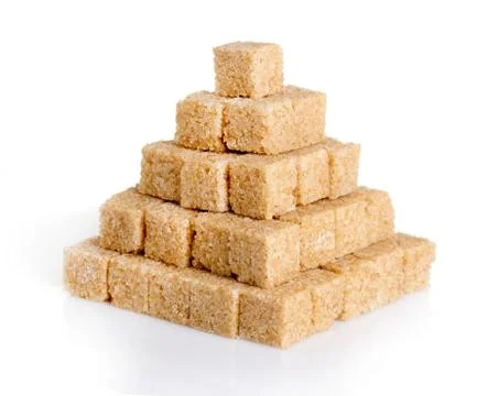 Pyramid of cane sugar cubes Stock Photos