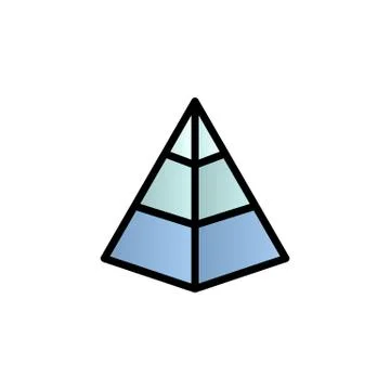 Pyramid chart, analystics color gradient vector icon Stock Illustration