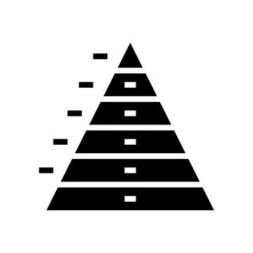 Pyramid chart glyph icon vector illustration Illustrazione stock