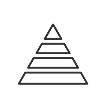 Pyramid chart, icon in line design. Pyramid, chart, hierarchy, levels, structure Illustrazione stock