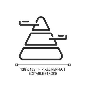 Pyramid chart linear icon Stock Illustration