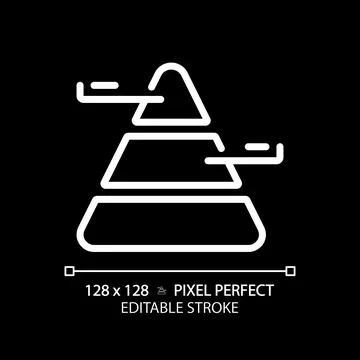 Pyramid chart white linear icon for dark theme 库存插图
