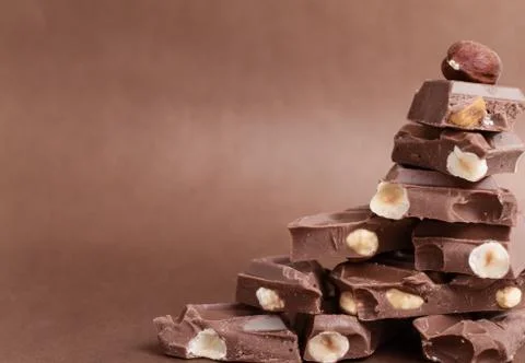 Pyramid of chocolate chips Stock Photos